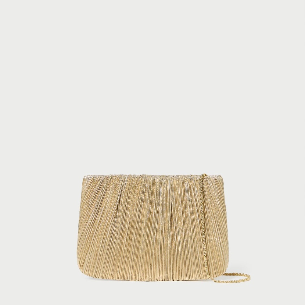 Loeffler Randall Brit Pleated Clutch - Gold
